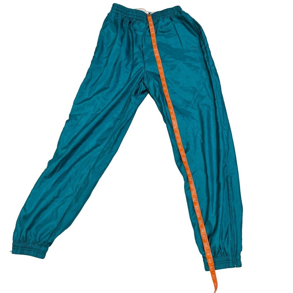 VINTAGE Prince Sportswear Trackpants Womens Medium Teal Windbreaker Tennis 90s - Picture 6 of 14